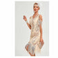 Women’s 1920s Flapper Dress Roaring 20s Cold Shoulder Fringe Gatsby Dress