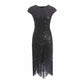 1920s Knee Length Flapper Party Dress Tassels Hem Sequined Cocktail Dresses