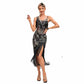 Women's Flapper Dress Asymmetrical Sequins Fringed 1920s Dress