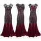 1920's Dresses Long Sequin Beaded Dress