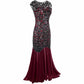 1920's Dresses Long Sequin Beaded Dress