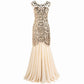 1920's Dresses Long Sequin Beaded Dress