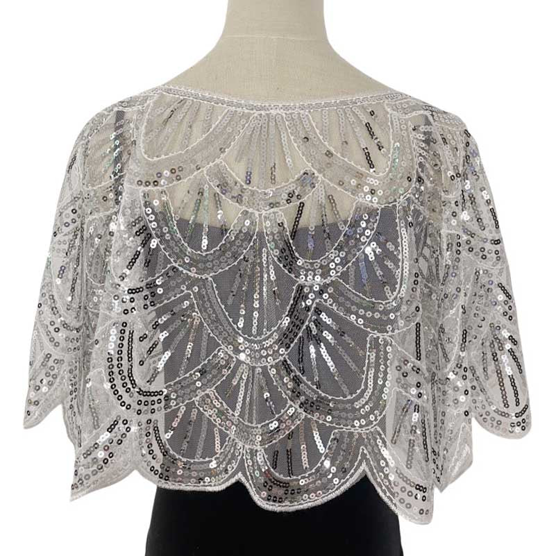 Sequin Beaded Shawl Wraps Evening Cape Scarf for Wedding Prom