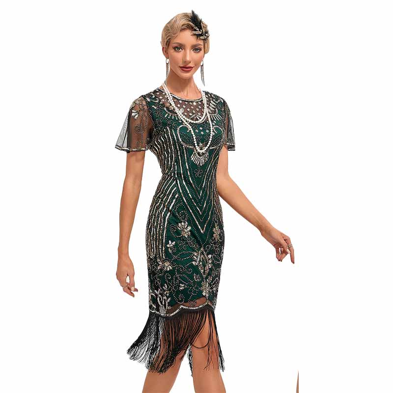 Women's Gatsby Dress - Flapper Dress 1920s Sequin Beaded Dress for Party