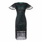 Flapper Dresses 1920s Gatsby - Roaring 20s Sequin Beaded Dress Fringe Dress