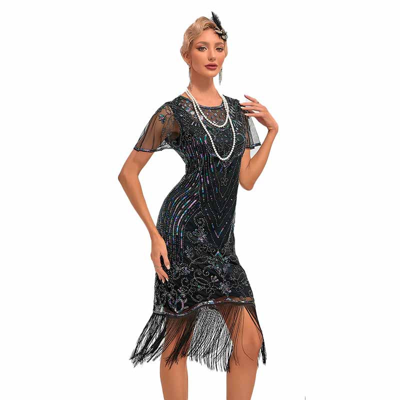 Women's Gatsby Dress - Flapper Dress 1920s Sequin Beaded Dress for Party