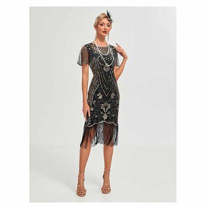 Women's Gatsby Dress - Flapper Dress 1920s Sequin Beaded Dress for Party