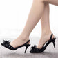 2.95" Stone Beaded Ankle Strap Heels Prom Shoes Middle Heeled Event Pumps