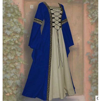 Medieval Court Long Dress Halloween Cosplay Costume 19042