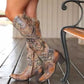 Women's Vintage Low Chunky Heel Booties