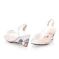 Women's Clear Crystal Wedge Sandals Peep Toe Glitter Flower Platform High Heel Dress Sandal