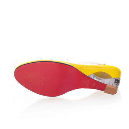 Women's Clear Crystal Wedge Sandals Peep Toe Glitter Flower Platform High Heel Dress Sandal