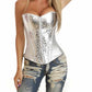 Women's Bustier Corset Top Sexy Lingerie Sets in Gold and Silver Color