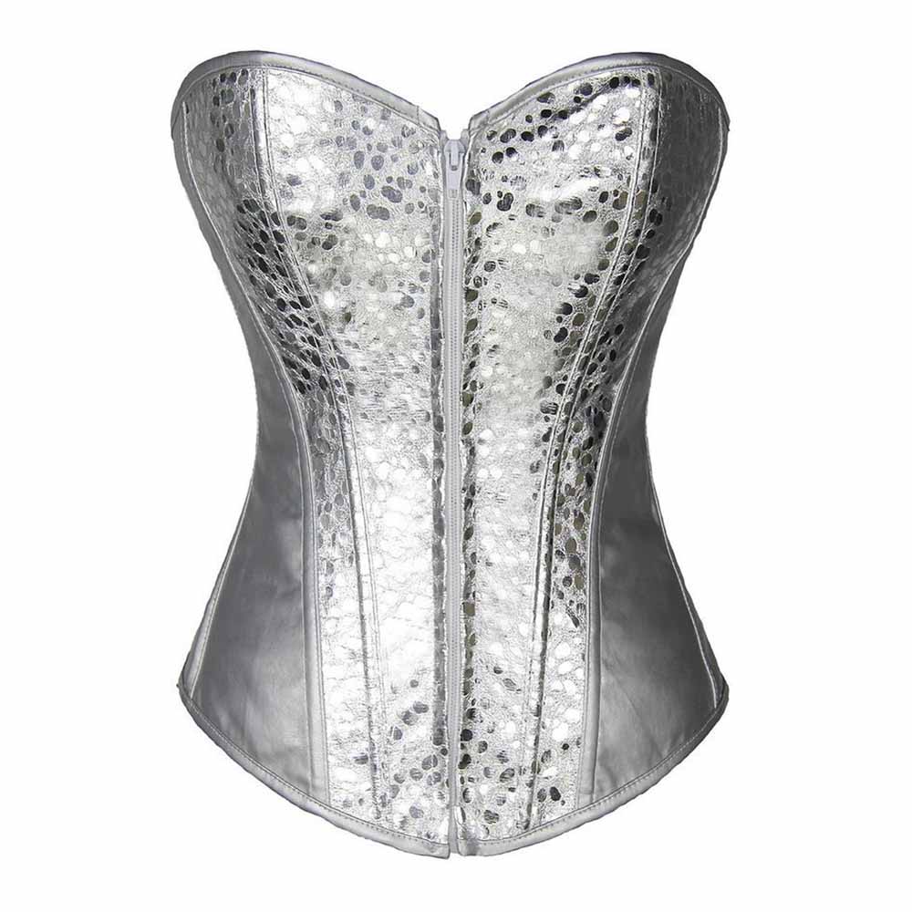 Women's Bustier Corset Top Sexy Lingerie Sets in Gold and Silver Color