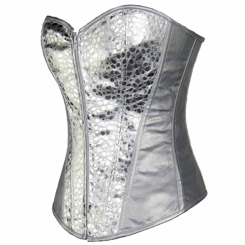 Women's Bustier Corset Top Sexy Lingerie Sets in Gold and Silver Color