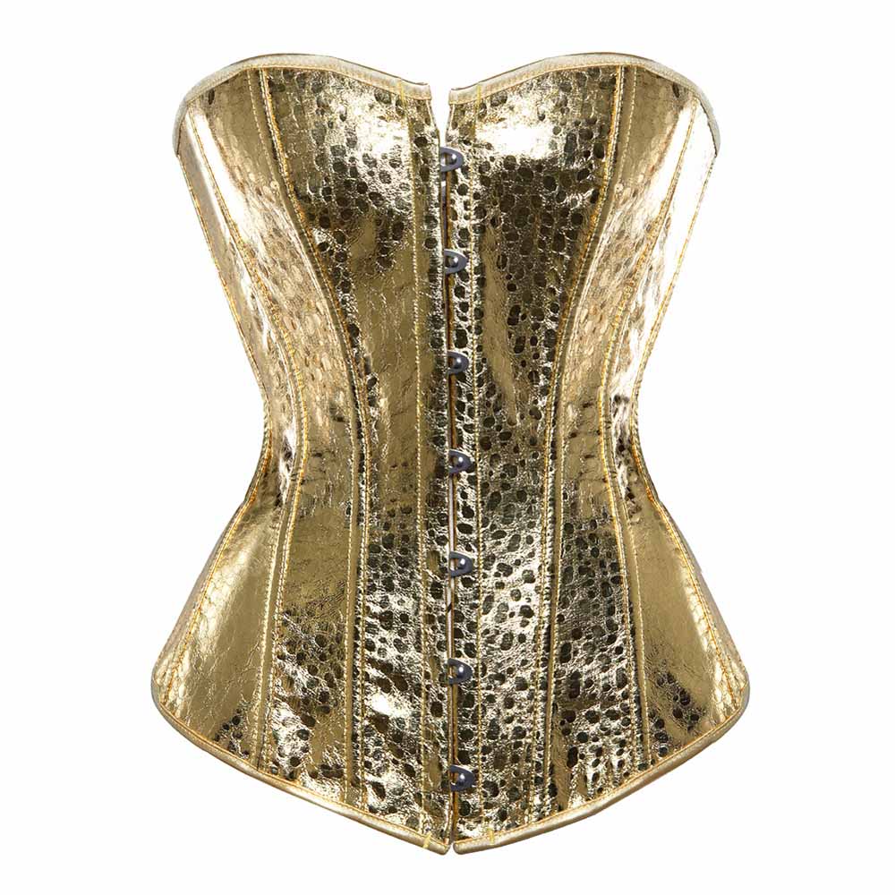Women's Bustier Corset Top Sexy Lingerie Sets in Gold and Silver Color