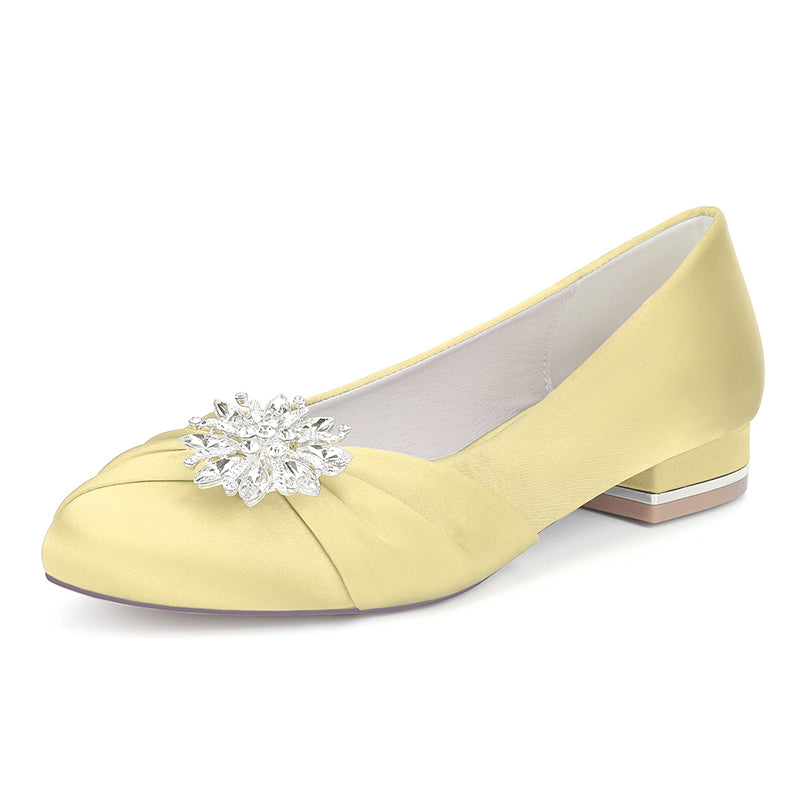 Flat Wedding Shoes for Bride with Crystal Detail