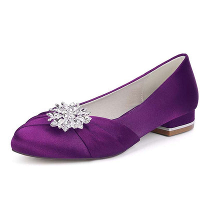 Flat Wedding Shoes for Bride with Crystal Detail