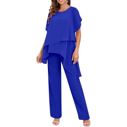 2 Pieces Mother of The Bride Pant Suits Wedding Mother of The Groom Dress with Sleeves