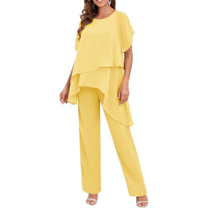 2 Pieces Mother of The Bride Pant Suits Wedding Mother of The Groom Dress with Sleeves