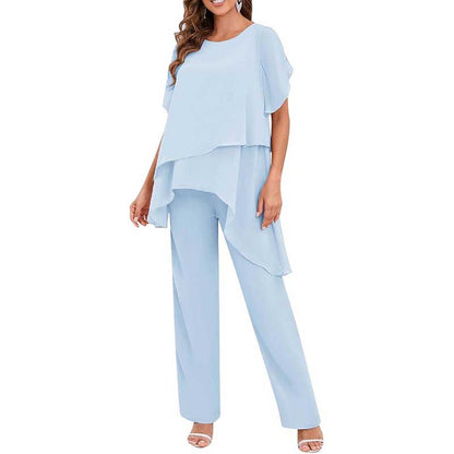 2 Pieces Mother of The Bride Pant Suits Wedding Mother of The Groom Dress with Sleeves