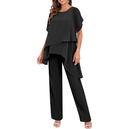 2 Pieces Mother of The Bride Pant Suits Wedding Mother of The Groom Dress with Sleeves