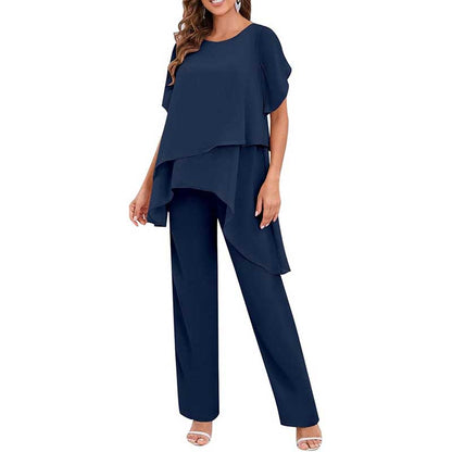 2 Pieces Mother of The Bride Pant Suits Wedding Mother of The Groom Dress with Sleeves