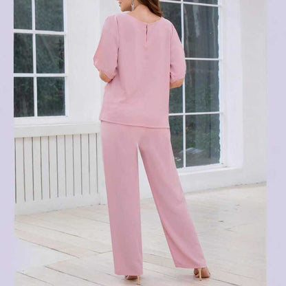 2 Pieces Mother of The Bride Pant Suits Wedding Mother of The Groom Dress with Sleeves