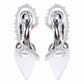 3.35" Cross Pearls Strap Wedding Shoes Satin Bridal Heels