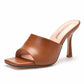 3.54" Square Open Toe Heeled Sandals Slippers Peep Toe Slippers