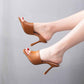 3.54" Square Open Toe Heeled Sandals Slippers Peep Toe Slippers