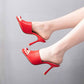 3.54" Square Open Toe Heeled Sandals Slippers Peep Toe Slippers