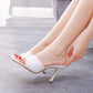 3.54" Square Open Toe Heeled Sandals Slippers Peep Toe Slippers