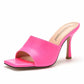 3.54" Square Open Toe Heeled Sandals Slippers Peep Toe Slippers