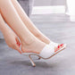 3.54" Square Open Toe Heeled Sandals Slippers Peep Toe Slippers