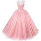 Beaded Quinceanera Dresses Sweet 16 Appliques Prom Ball Lace Gown