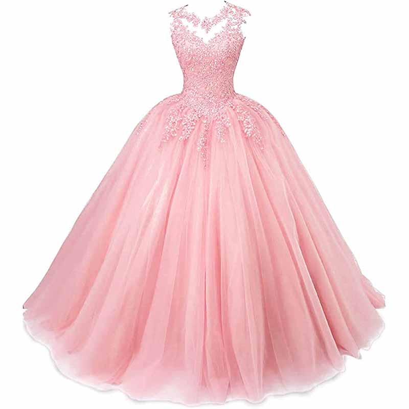 Beaded Quinceanera Dresses Sweet 16 Appliques Prom Ball Lace Gown