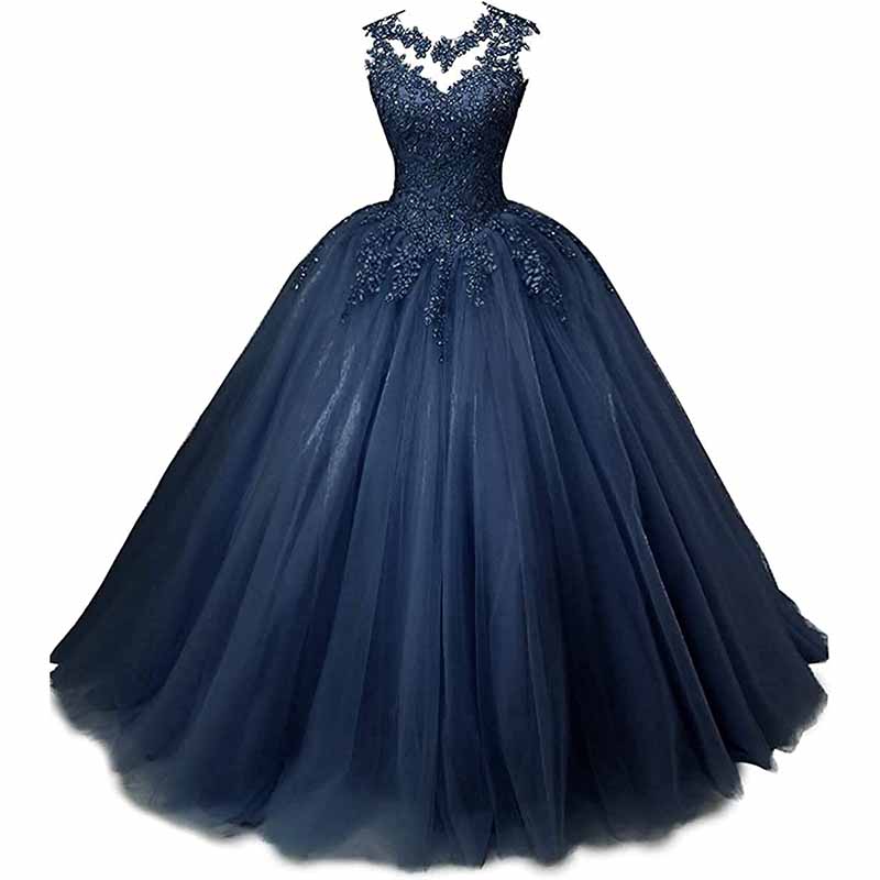 Beaded Quinceanera Dresses Sweet 16 Appliques Prom Ball Lace Gown