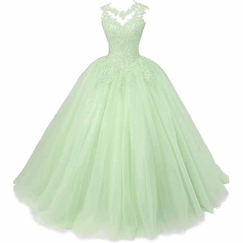 Beaded Quinceanera Dresses Sweet 16 Appliques Prom Ball Lace Gown