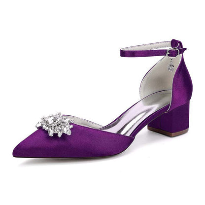 Chunky Heel Ankle Strap Wedding Shoes by sd-hk