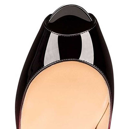 Women's Gradient Color Platform Pumps Patent Leather Wedding Prom Shoes Stiletto