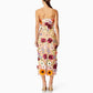 3D Floral Strapless Midi Dress