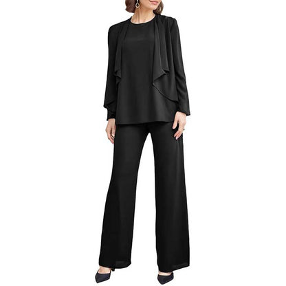 3 Piece Mother of The Bride Pantsuits with Jackets Long Sleeve Formal Pant Suits