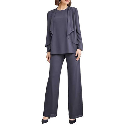 3 Piece Mother of The Bride Pantsuits with Jackets Long Sleeve Formal Pant Suits