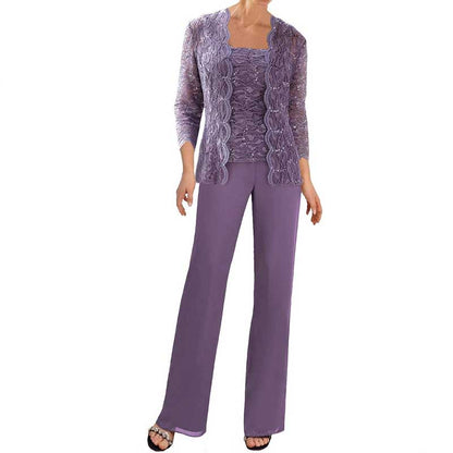 3 Pieces Mother of The Bride Pant Suits with Jackets