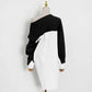 Women's Middle Length Color Block Sweaters Trendy Sweaters