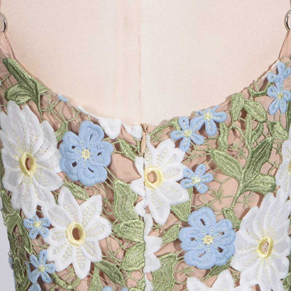 Women's 3D Flower Hollowed Midi Dress