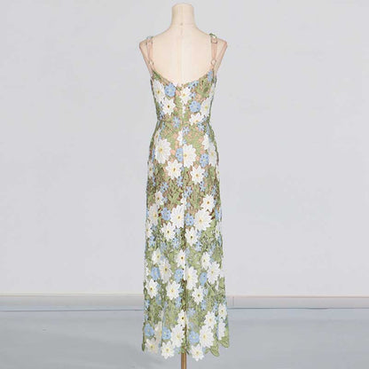 Women's 3D Flower Hollowed Midi Dress