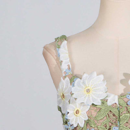 Women's 3D Flower Hollowed Midi Dress