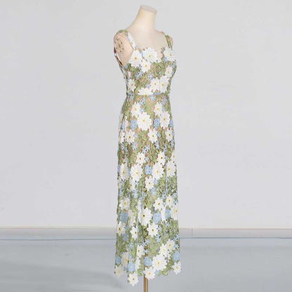 Women's 3D Flower Hollowed Midi Dress